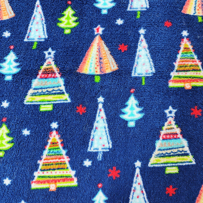 Weihnachtsbaum druckte Coral Flannel Fleece Fabric Warmly-Doppelt-Seiten-Polyester