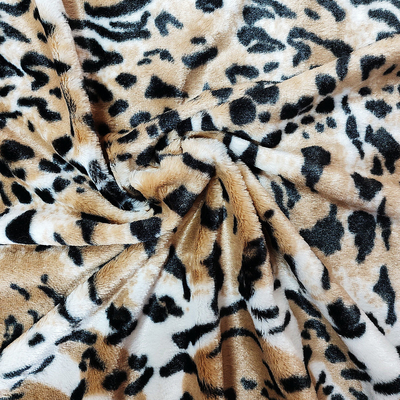 Pv-Vlies Faux-Pelz-Plüsch-Gewebe für Schuh-Kleiderpolsterungs-Leoparden druckte
