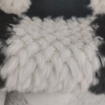 Weicher Polyester-Kaninchen-Plüsch 500gsm druckte Plaid-Fälschung für Winter-Mantel