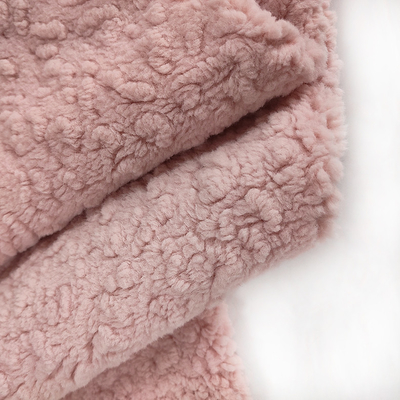 Rosa Polyester Sherpa-Vlies-Gewebe 445 G-/Mwinter-warme starke Decke