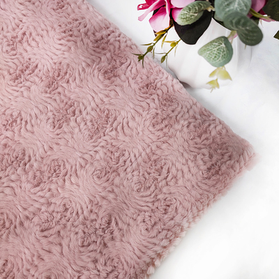 Rosa Polyester Faux-Plüsch strickte 58/60" für Kleidungs-Blumen-Kaninchen