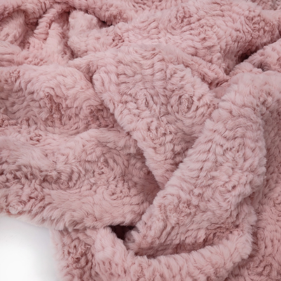 Rosa Polyester Faux-Plüsch strickte 58/60" für Kleidungs-Blumen-Kaninchen