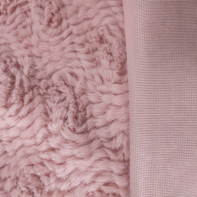 Rosa Polyester Faux-Plüsch strickte 58/60" für Kleidungs-Blumen-Kaninchen