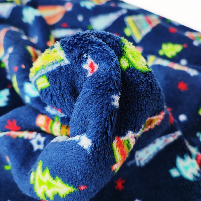 Weihnachtsbaum druckte Coral Flannel Fleece Fabric Warmly-Doppelt-Seiten-Polyester
