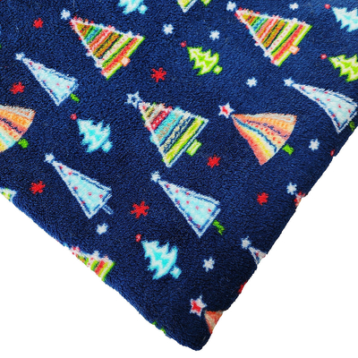 Weihnachtsbaum druckte Coral Flannel Fleece Fabric Warmly-Doppelt-Seiten-Polyester