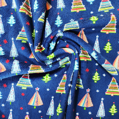 Weihnachtsbaum druckte Coral Flannel Fleece Fabric Warmly-Doppelt-Seiten-Polyester
