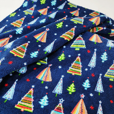 Weihnachtsbaum druckte Coral Flannel Fleece Fabric Warmly-Doppelt-Seiten-Polyester