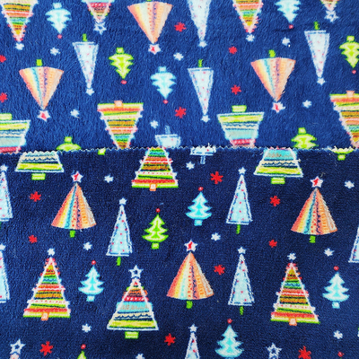 Weihnachtsbaum druckte Coral Flannel Fleece Fabric Warmly-Doppelt-Seiten-Polyester