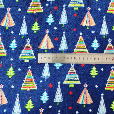 Weihnachtsbaum druckte Coral Flannel Fleece Fabric Warmly-Doppelt-Seiten-Polyester