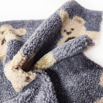 Teddy Bear Sherpa Fleece Fabric 330-G-/Mpolyester-Bär 100% druckte
