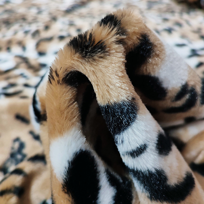 Pv-Vlies Faux-Pelz-Plüsch-Gewebe für Schuh-Kleiderpolsterungs-Leoparden druckte