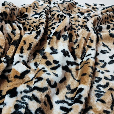 Pv-Vlies Faux-Pelz-Plüsch-Gewebe für Schuh-Kleiderpolsterungs-Leoparden druckte