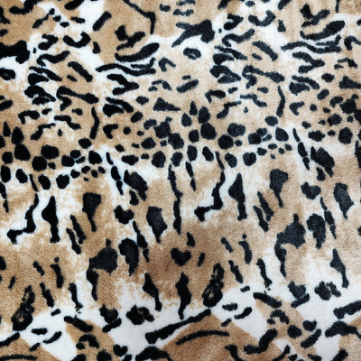 Pv-Vlies Faux-Pelz-Plüsch-Gewebe für Schuh-Kleiderpolsterungs-Leoparden druckte