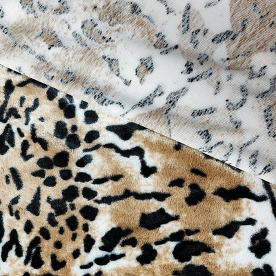 Pv-Vlies Faux-Pelz-Plüsch-Gewebe für Schuh-Kleiderpolsterungs-Leoparden druckte