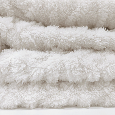 Weißer umfassender Plüsch Shu Velveteen Fabric 270 G/M weiches Sherpa für Winter-Pyjamas