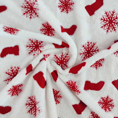 Verzerrungs-Polyester-Flanell-Gewebe beschichtete mit roter Folie 270GSM für Weihnachtskleid