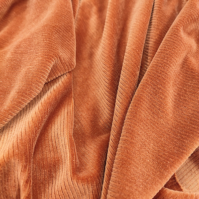 Gestreifter Samtstoff 90 % Polyester, 10 % Spandex, gefärbter Velourssamt
