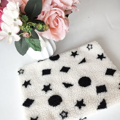 Schwarzweiss--Sherpa-Vlies-Gewebe-Jacquardwebstuhl-Garn färbte für Backoack-Boden Mats Pillow