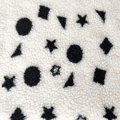 Schwarzweiss--Sherpa-Vlies-Gewebe-Jacquardwebstuhl-Garn färbte für Backoack-Boden Mats Pillow