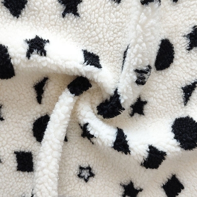 Schwarzweiss--Sherpa-Vlies-Gewebe-Jacquardwebstuhl-Garn färbte für Backoack-Boden Mats Pillow