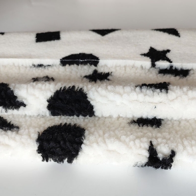 Schwarzweiss--Sherpa-Vlies-Gewebe-Jacquardwebstuhl-Garn färbte für Backoack-Boden Mats Pillow