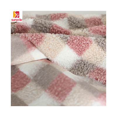 Plaid Druck-Sherpa scheren Gewebe 300gsm für Polsterung Hometextile-Handtasche