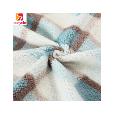 Winter-warme Mantel-Teppich-Bettwäsche grünes Sherpa-Gewebe 300gsm 150D