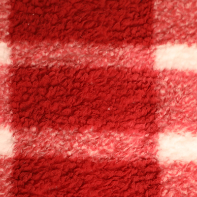 Schachbrettmuster druckte rotes Baumwollsamt-Gewebe 250gsm für Bademantel