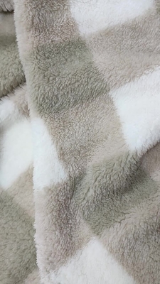 Plaid Druck-Shu Velveteen Fabric-Polyester 100% 280gsm
