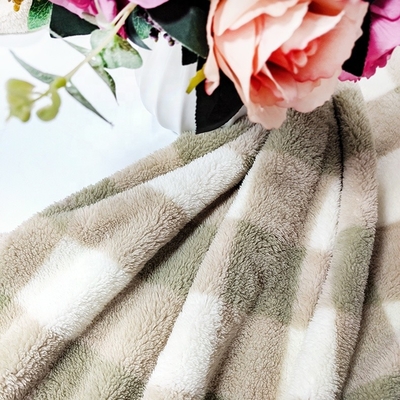 Plaid Druck-Shu Velveteen Fabric-Polyester 100% 280gsm