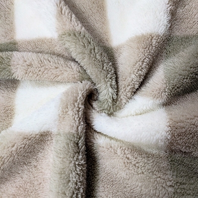Plaid Druck-Shu Velveteen Fabric-Polyester 100% 280gsm