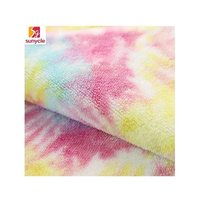 Bindung gefärbtes Regenbogen-Kleidweiches Sherpa-Gewebe 240gsm 150D