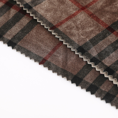 Kaffee-Farbplaid kopierte Samt-Gewebe 240gsm für Pillowslip-Vorhang-Hosen