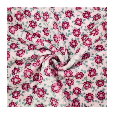 Blume Druckpolyester 100% des jacquardwebstuhl-Velour-Samt-Gewebe-310gsm