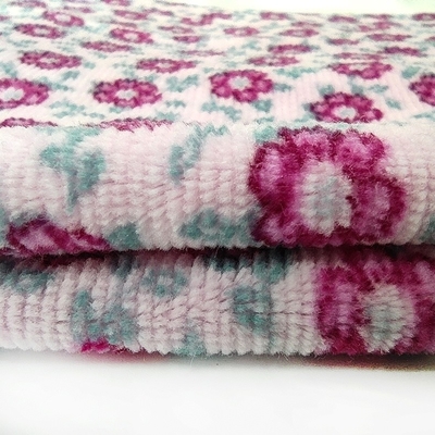 Blume Druckpolyester 100% des jacquardwebstuhl-Velour-Samt-Gewebe-310gsm