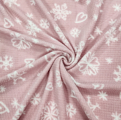 Weicher Jacquardwebstuhl druckte Rosa-polares Mikrogewebe 160gsm