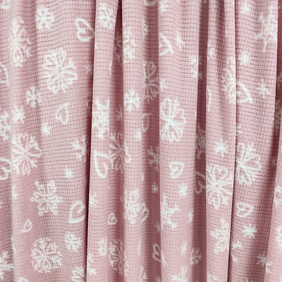 Weicher Jacquardwebstuhl druckte Rosa-polares Mikrogewebe 160gsm