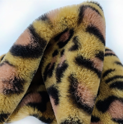 Leopard Druckkaninchen-Pelz-Material 320gsm 150D 288F